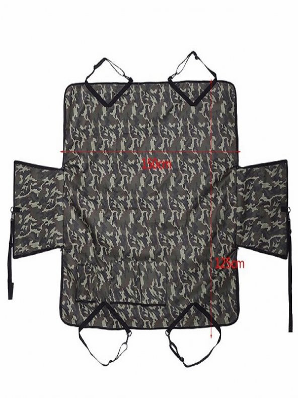 Araç Içi Arka Koltuk Köpek Örtüsü Havuzlu Su Geçirmez Kamuflaj 150x135x50 Kamuflaj Desenli ürün görseli 1