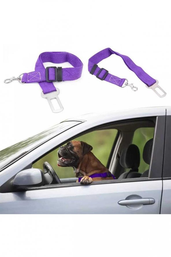 Araba Renkli Köpek Kedi Tasması Emniyet Kemeri Oto Evcil Hayvan Boyun Araç Tasması Kemeri ürün görseli 1