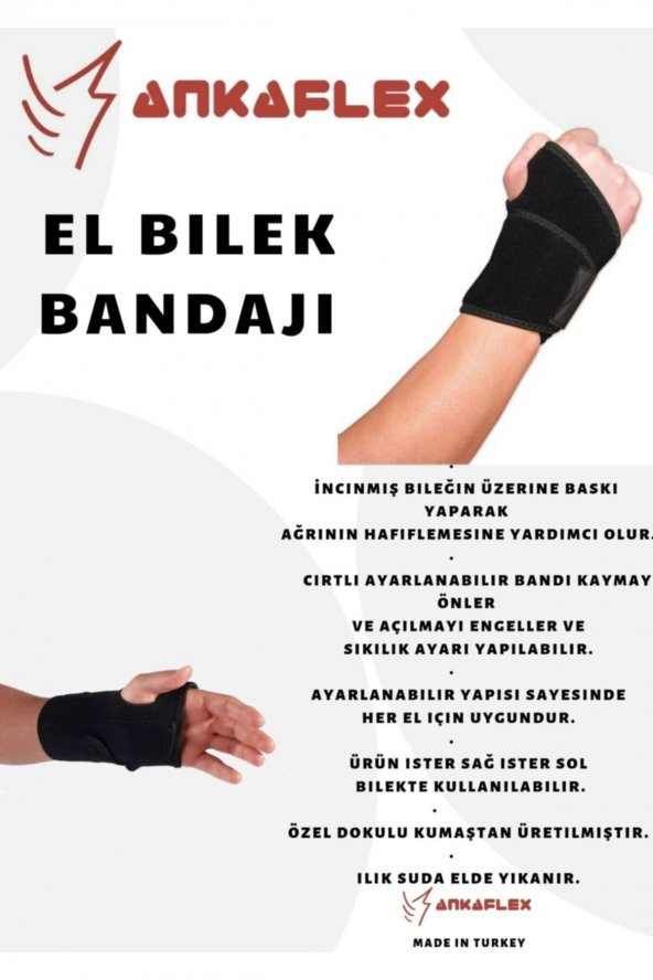 El Bilek Bandajı Ateli Ortopedik Statik El Bilek Splinti Burkulma Bilekliği