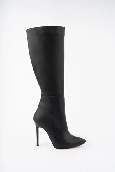 Muggo Floransa Garantili Kadın İnce Topuklu Sivri Burun Yandan Fermuarlı Çizme - 8