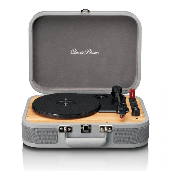 Lenco Classic Phono TT-116 GY Gri Hoparlörlü Bluetoothlu Pikap Plak Çalar USBli MP3e Kayıt Özellikli - 3