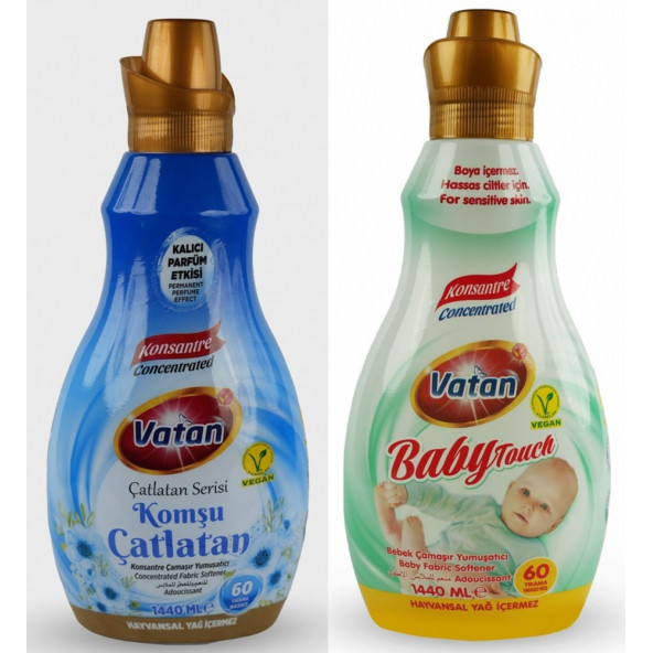 Vatan komşu çatlatan-soft touch 1440 ml 60 yıkama 2 adet