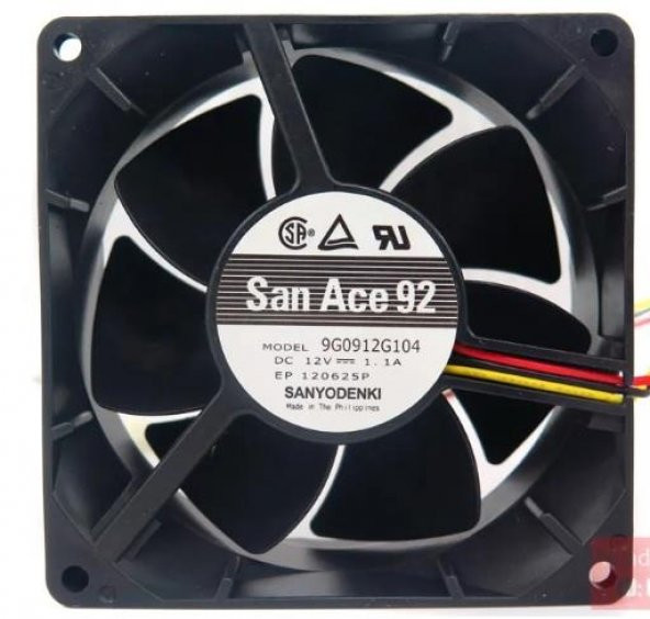 San Ace 92 9Ga0924P4J03 DC Fanlar DC Fan, 92x92x25mm, 24VDC, Yüksek Performans, Düşük Güç, Takometre, PWM