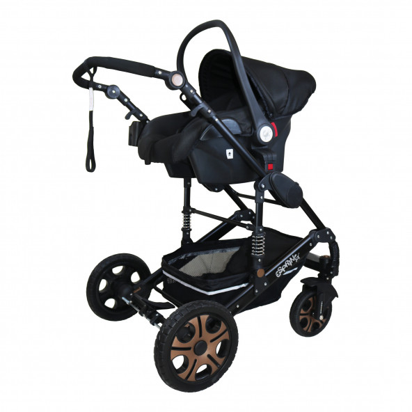 Perbebe Siyah Çift Yönlü Bebek Arabası Taşıma + Puset