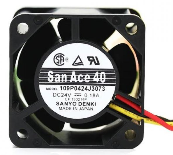 San Ace 40 109P0424B3013 DC Fanlar DC Fan, 40x40x28mm, 24VDC, Kurşun Kanalı, Takometre