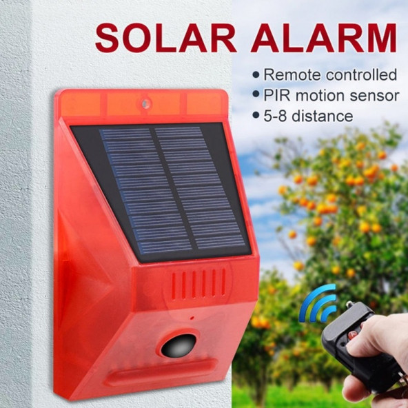 Gmn1290 Bağ Bahçe Arazi için Güneş Enerjili Sesli ve Işıklı Uyarı Sistemi 120db Yabani Hayvan Kovucu - 2