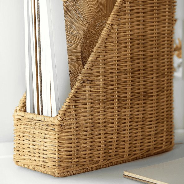 Rattan Dosyalık Naturel MeridyenDukkan Dosyalama Düzenleyici Ev-Ofis 25x30x10 Cm - 2