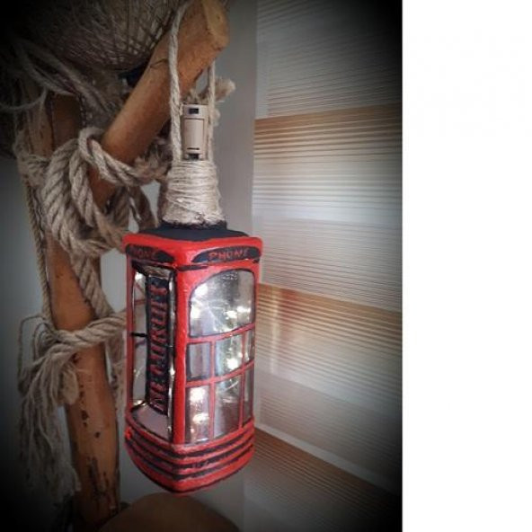 ledli aplik şişe ingliz kulubesi el yapımı - 6