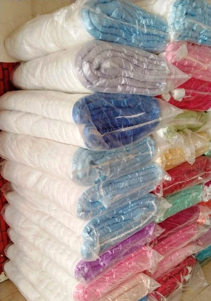 Babaanne Yorganı, El Yapımı Çift Kişilik Pamuklu Yorgan (195x215)-Mavi - 6