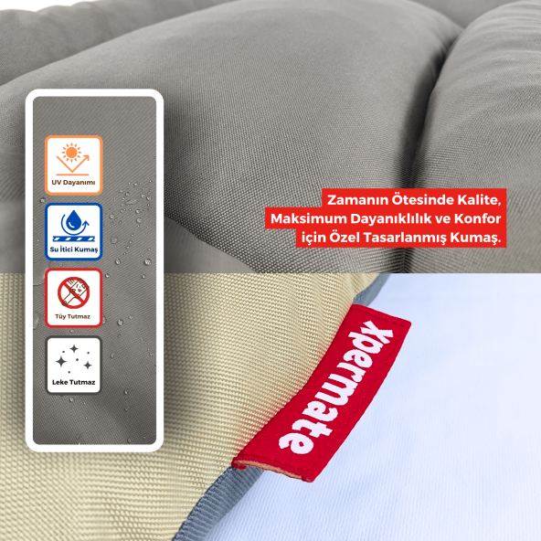 XPERMATE Comfort Köpek Yatağı, Kedi Yatağı, Tüy Tutmayan ve Su İtici Kumaş 55x65 cmAntrasit Bej - 5