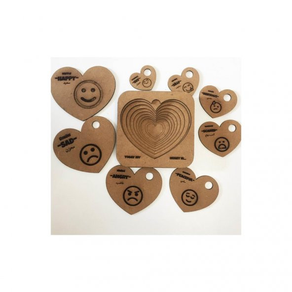 Moon Beavers Ahşap Emojiler Eğitici Öğretici Geliştirici Boyanabilir Ahşap Sağlıklı Oyuncak - 2