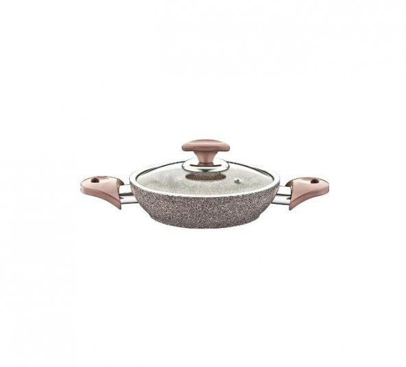 OMS Granit 18 cm Kapaklı Sahan Kahve