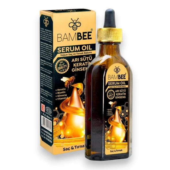 Bambee Arı Sütü , Keratin & Ginseng Saç & Tırnak Bakım Serumu 100 ml