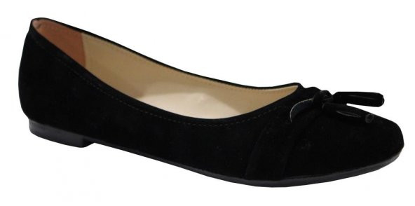 S.D.F 330 Siyah Süet Püsküllü Bayan Ayakkabı Babet ürün görseli