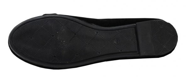 S.D.F 330 Siyah Süet Püsküllü Bayan Ayakkabı Babet - Resim 4