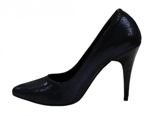 /nna 2410 Lacivert Simli Steletto Bayan Ayakkabı - Resim 2