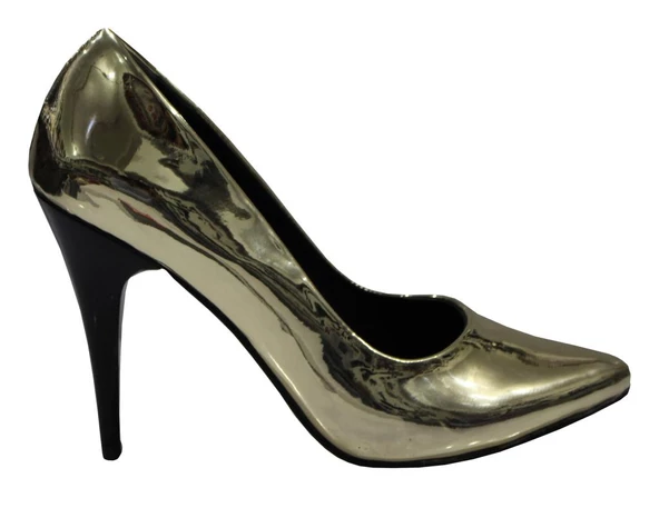 /nna 2410 Altın Rugan Steletto Bayan Ayakkabı - Resim 2