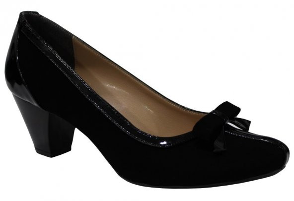 Erdem 811 72 Siyah Nubuk Günlük Topuklu Rahat Bayan Ayakkabı