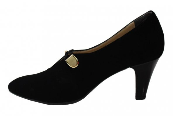 ERDEM 871 25 SİYAH NUBUK DEMİRLİ BAYAN AYAKKABI - Resim 3