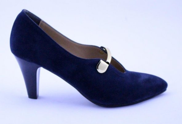 ERDEM 871 24 LACİVERT NUBUK BAYAN AYAKKABI - Resim 2