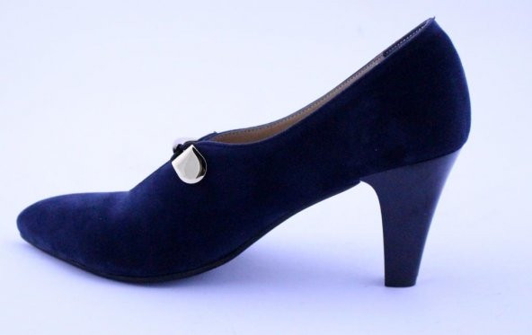 ERDEM 871 24 LACİVERT NUBUK BAYAN AYAKKABI - Resim 3