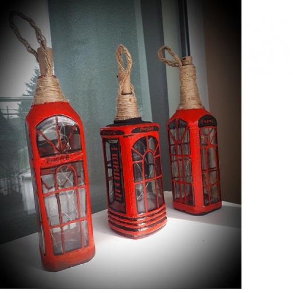 el yapımı İngiliz kulubesi cam aplik - 5