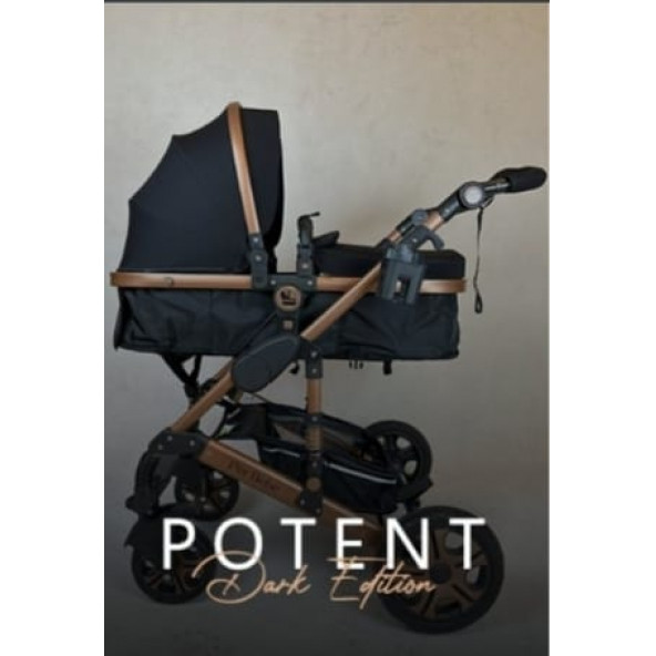 Perbebe Bronz - Siyah Çift Yönlü Bebek Arabası Taşıma + Puset