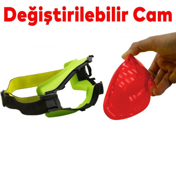 Kayak Gözlüğü Değiştirebilir Camlı Antifog Güneş Kar  Koruyucu Gözlük Kırmızı Snowboard Glasses Gözlük - 3