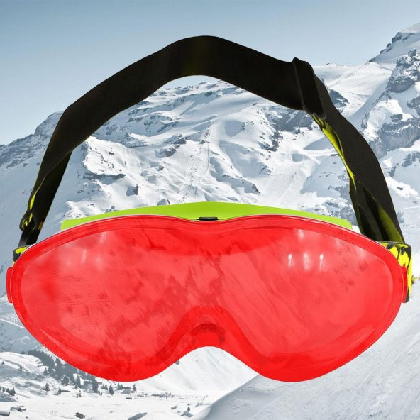 Kayak Gözlüğü Değiştirebilir Camlı Antifog Güneş Kar  Koruyucu Gözlük Kırmızı Snowboard Glasses Gözlük - 7