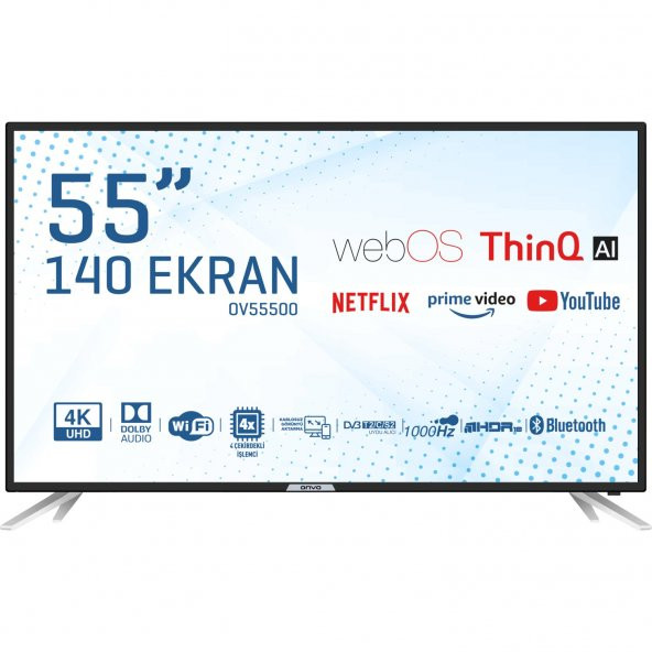 Onvo OV55500 4K Ultra HD 55" 140 Ekran Uydu Alıcılı webOS Smart LED TV