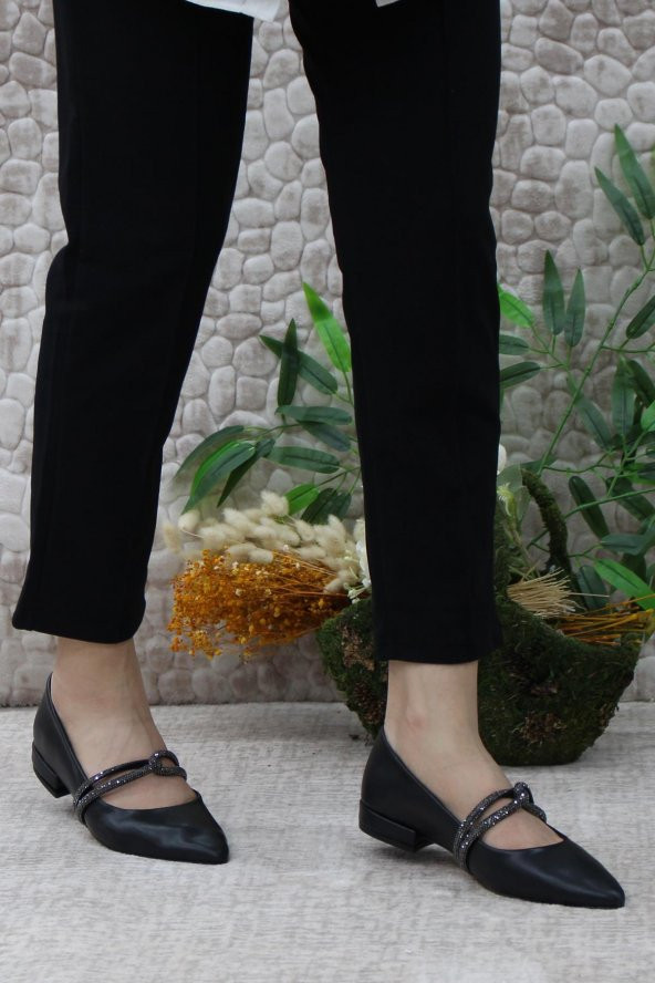 Mehmet Mete 61-02 Fashion Taşlı Kadın Babet - Resim 3