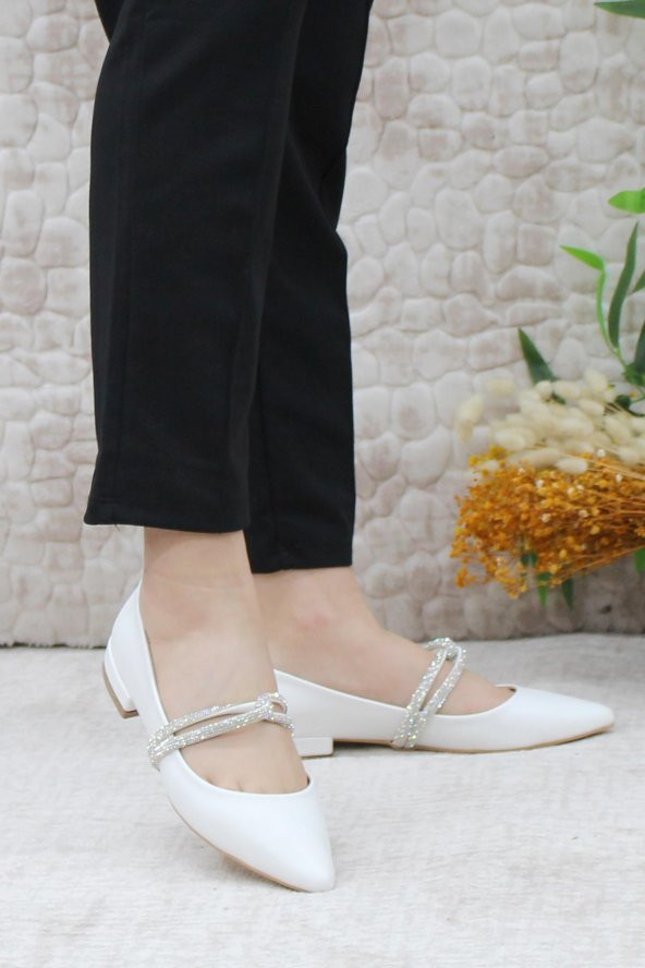 Mehmet Mete 61-02 Fashion Taşlı Kadın Babet - Resim 8