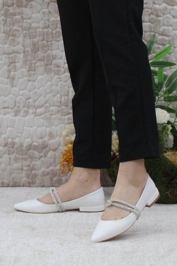 Mehmet Mete 61-02 Fashion Taşlı Kadın Babet - Resim 10