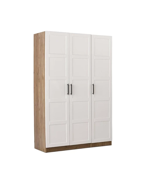ÇAKIL MDF 3 Kapılı 2 Çekmeceli Gardrop Elbise Dolabı 120x53x216cm - 2