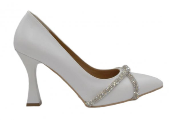 Mehmet Mete 18-122 Klasik Topuklu Taşlı Steletto Kadın Ayakkabı - 7