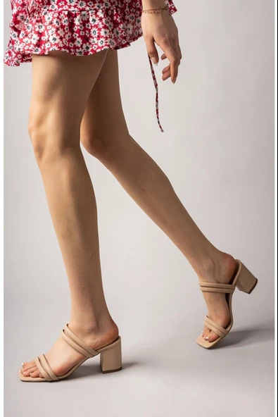 Mehmet Mete 125 Topuklu Fashion  Kadın Terlik - Resim 9