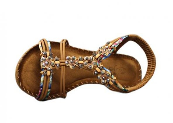 Guja 23Y151-16 Anatomik Rahat Dolgu Taban Boncuklu Kadın Sandalet - Resim 11