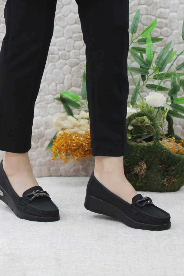 Mehmet Mete 410 Comfort Tokalı Taşlı Kadın Babet - Resim 3