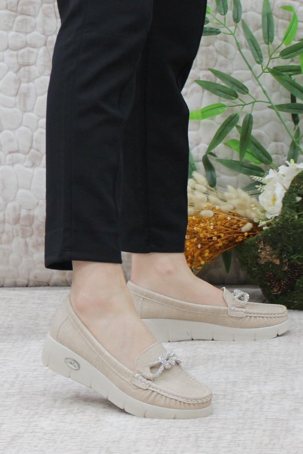 Mehmet Mete 410 Comfort Tokalı Taşlı Kadın Babet - Resim 8