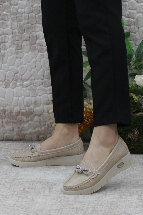 Mehmet Mete 410 Comfort Tokalı Taşlı Kadın Babet - Resim 10