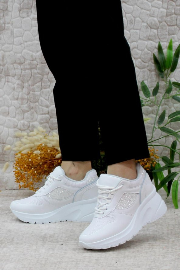 Mehmet Mete 185 Anatomik Dolgu Taban Kadın Spor Ayakkabı - 4