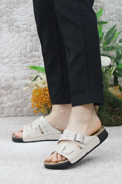 Mehmet Mete 474-02 Anatomik Rahat Esnek Kadın Terlik - Resim 10