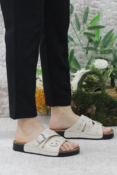 Mehmet Mete 474-02 Anatomik Rahat Esnek Kadın Terlik - Resim 9