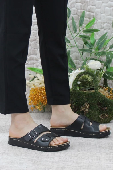 Mehmet Mete 474-02 Anatomik Rahat Esnek Kadın Terlik - Resim 3