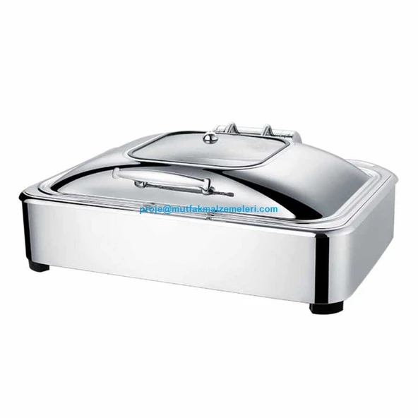 Chafing Dish Dörtgen Hidrolik Kapak 9 L 1/1 Gömme (CDH-9G)