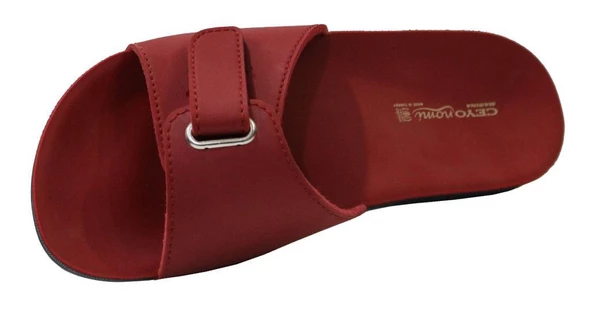 Ceyo Marina-1 Kırmızı Ortapedik Bayan Terlik & Sandalet - Resim 4