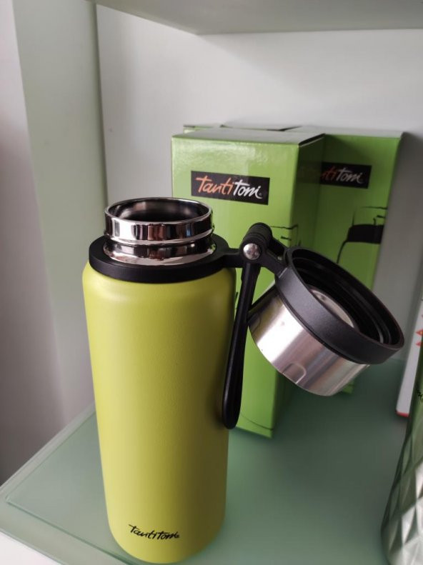 Tantitoni Neon Yeşil Paslanmaz Çelik Termos 650 ml - 2