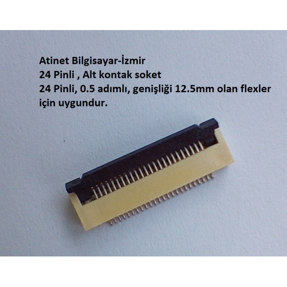 24 Pin 0.5 Adımlı Alt kontak Flex Soketi Flex Ffc Konnektörü 24-0.5-Alt