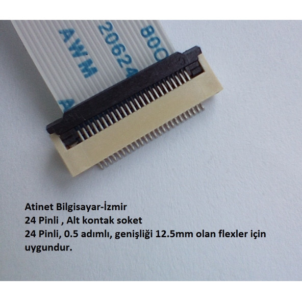 24 Pin 0.5 Adımlı Alt kontak Flex Soketi Flex Ffc Konnektörü 24-0.5-Alt - 2