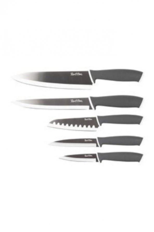 Tantitoni Santoku Bıçak Seti Füme 5li